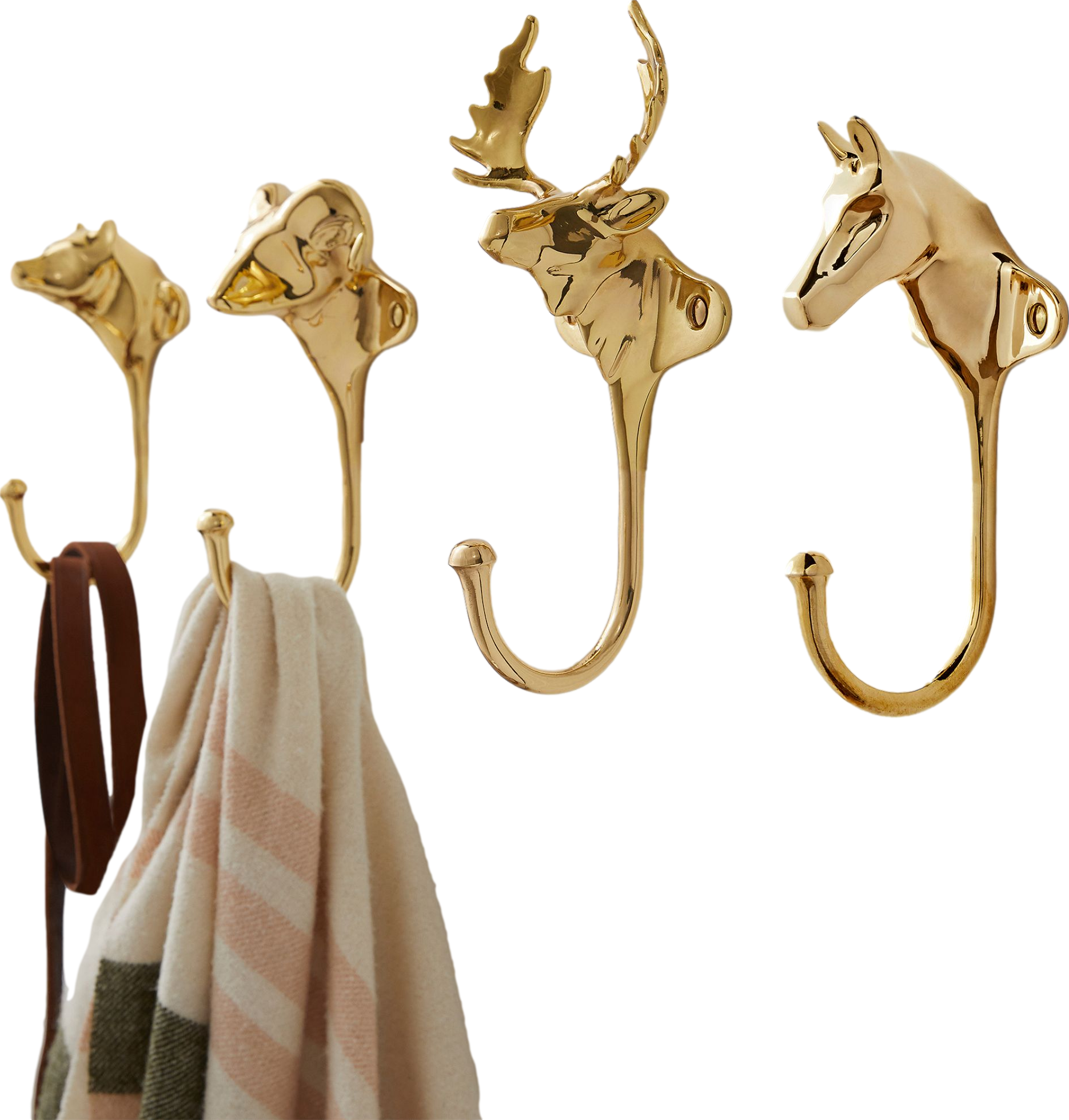 Animal Cast Brass Hook
