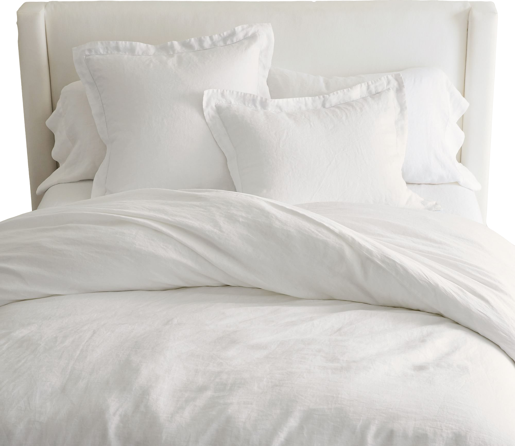 Belgian Flax Linen Duvet Cover, White