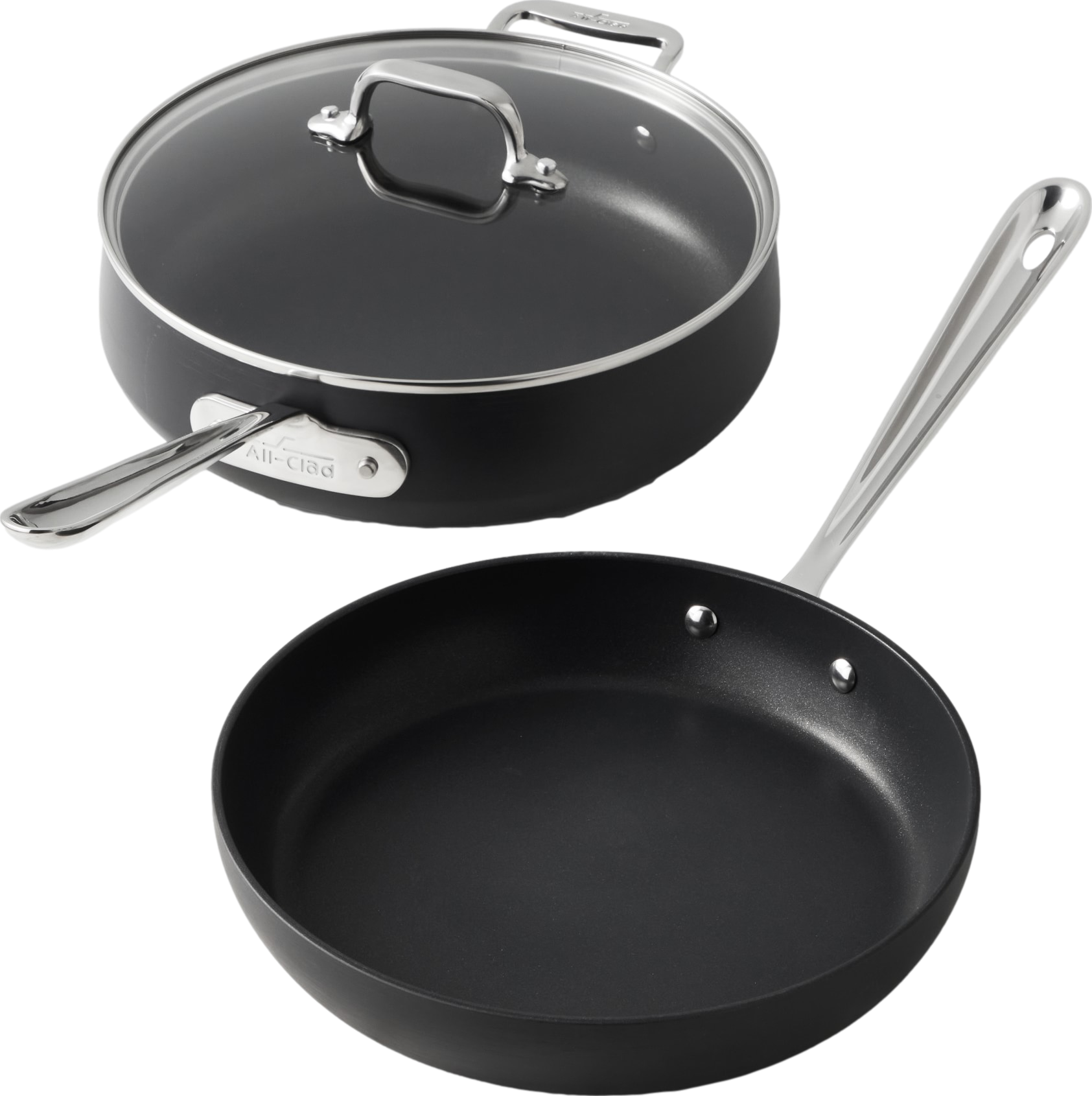 All-Clad HA1 Hard Anodized Nonstick Covered Sauté & Fry Pan 3-Piece Cookware Set