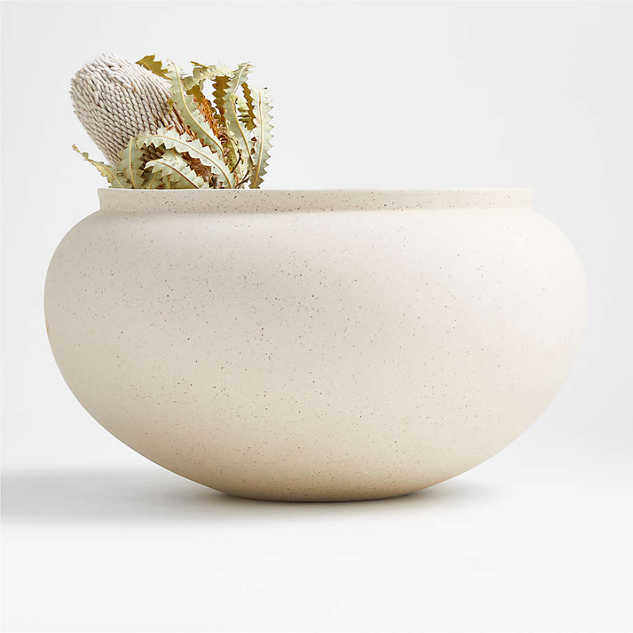 Jimena White Ceramic Centerpiece Bowl