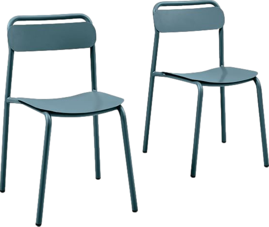Outdoor Metal Stacking Dining Chair (Set of 2)