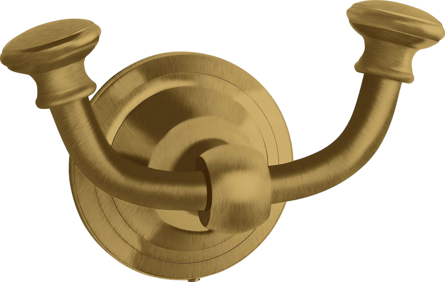 Mercer Double Hook, tumbled Brass