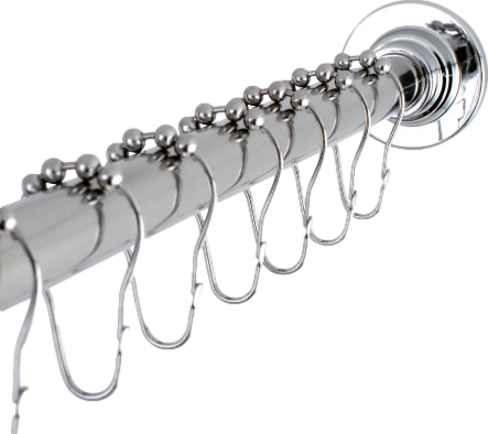Kingston Brass Adjustable Shower Rod and Shower Ring Set