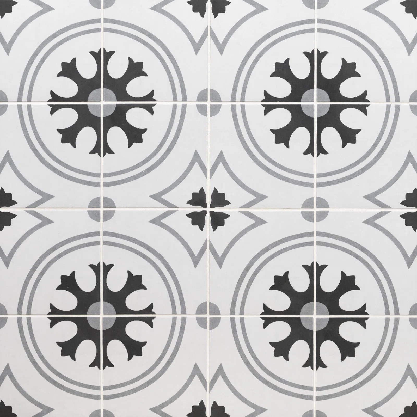 Amara 8" x 8" Encaustic Look Matte Porcelain Tile for Wall and Floor