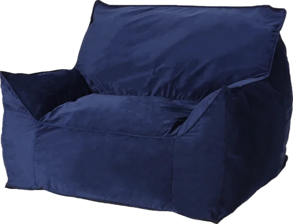 Karns Velvet Bean Bag Chair & Lounger, Navy Velvet