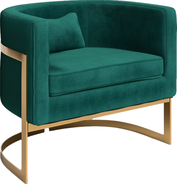 Shelbi Upholstered Armchair, Green Velvet