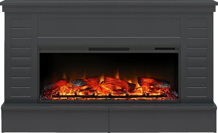 Zinia 64'' W Electric Fireplace, Black