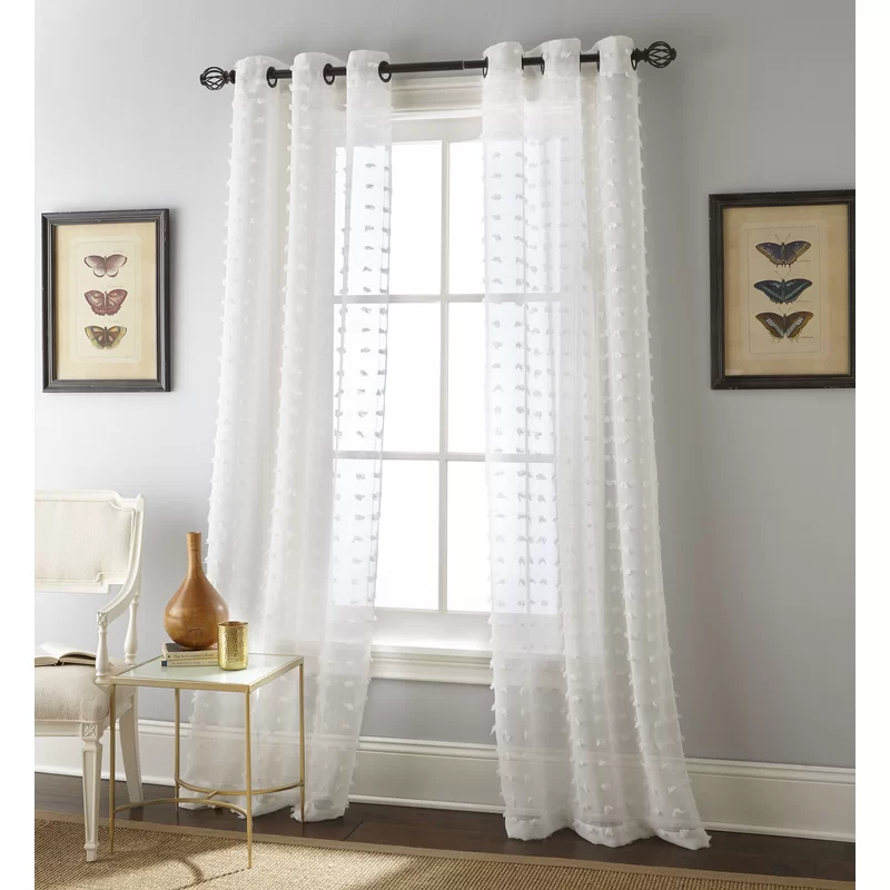 Gavril Polyester Sheer Curtain Pair (Set of 2)