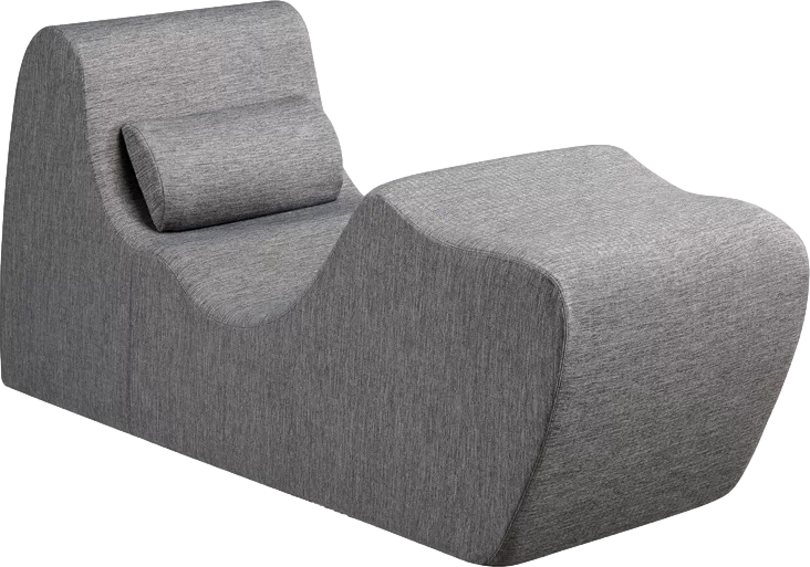 Lotus Upholstered Chaise Lounge, Dark Gray Polyester Blend