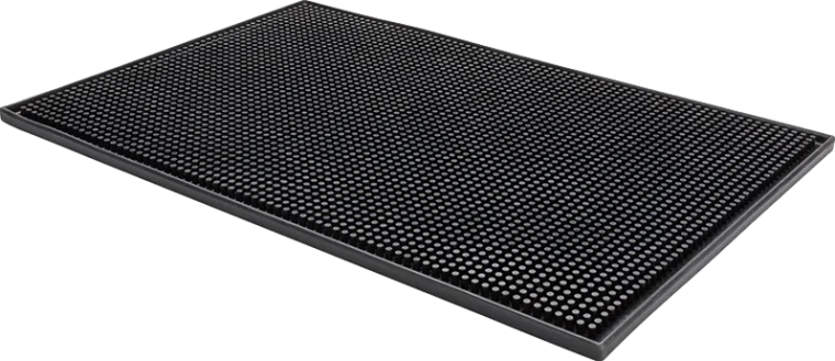 Juliana Bar Lux Black Rubber Service Bar Spill Mat - Non-Slip - 17 3/4" X 11 3/4" - 1 Count Box