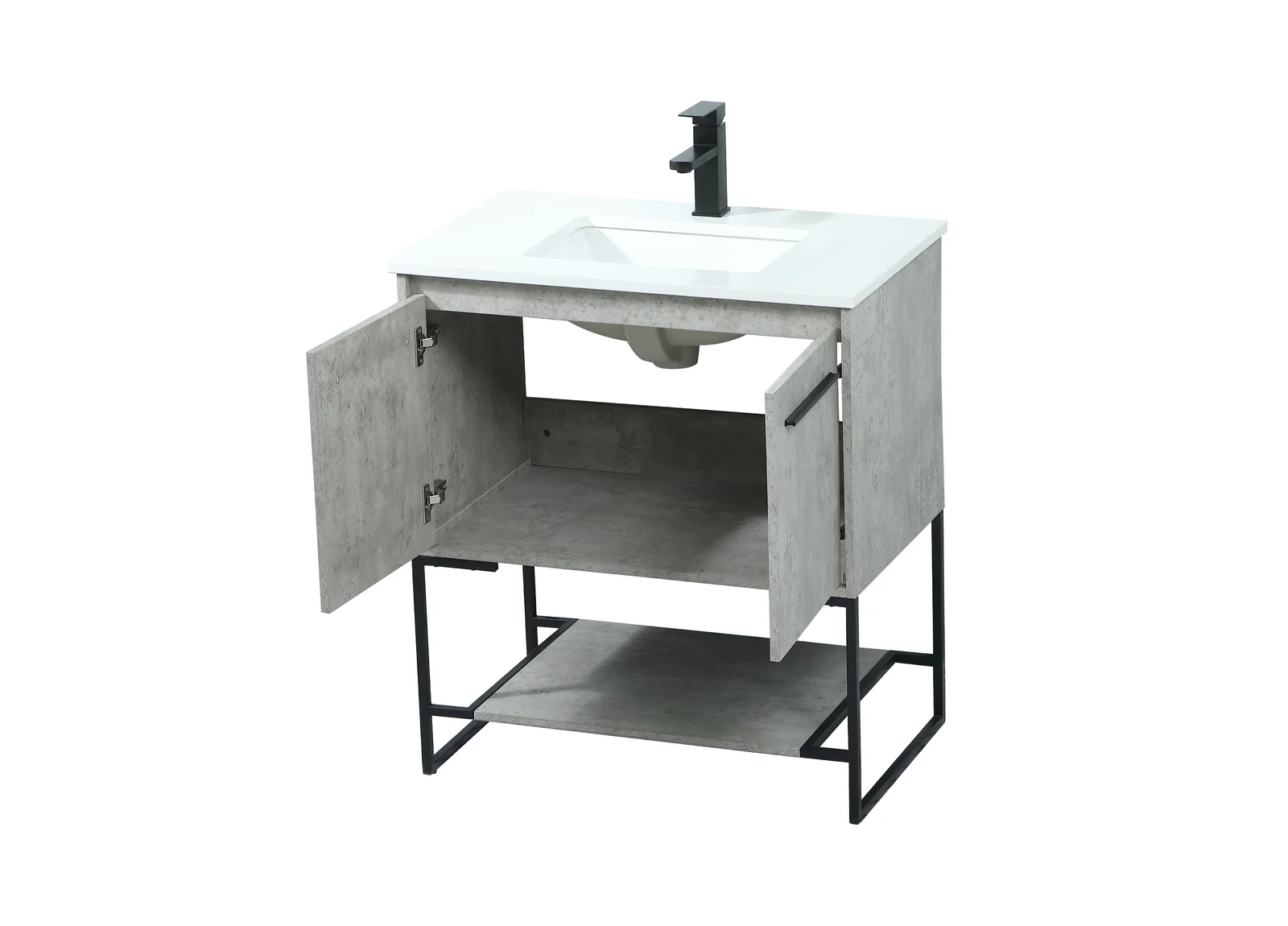 Philson 30'' Single Bathroom Vanity with Engineered Marble Top