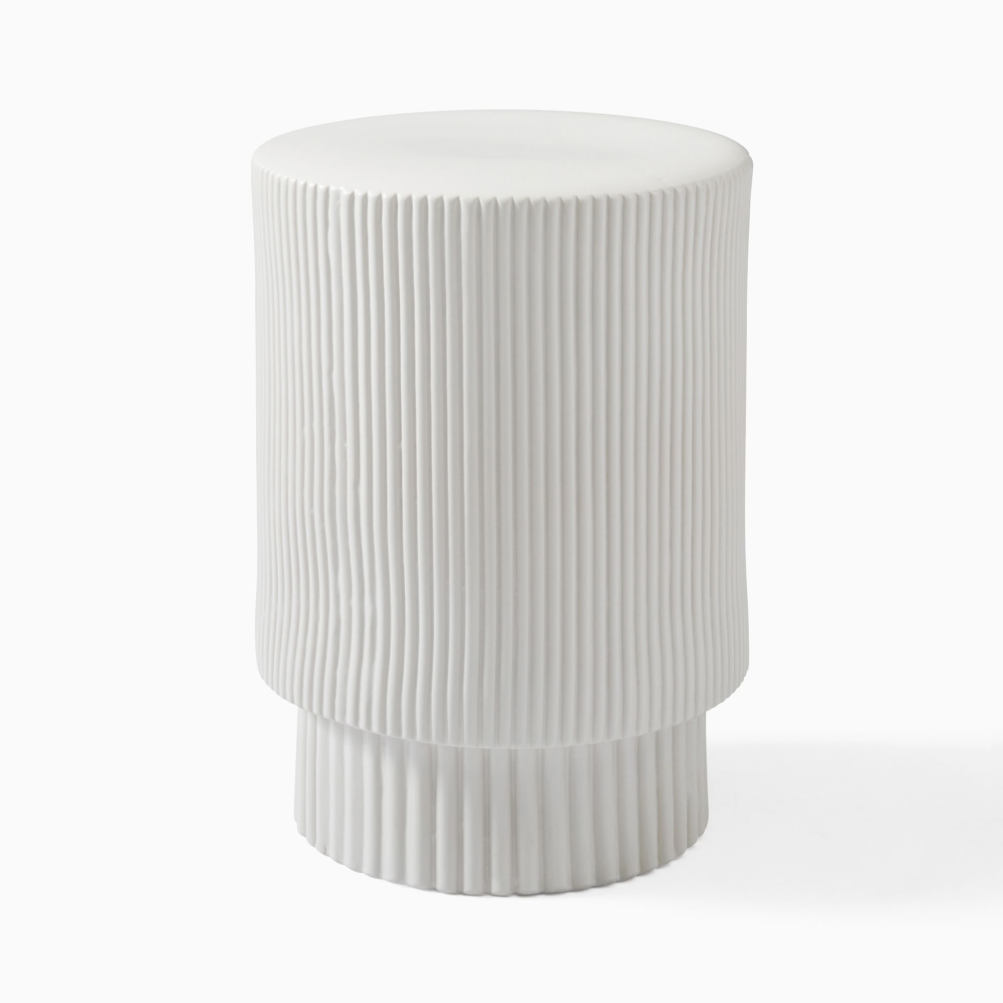 Fluted Nightstand White