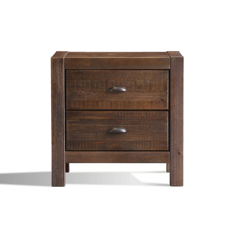 Montauk Solid Wood Nightstand, Rustic Walnut