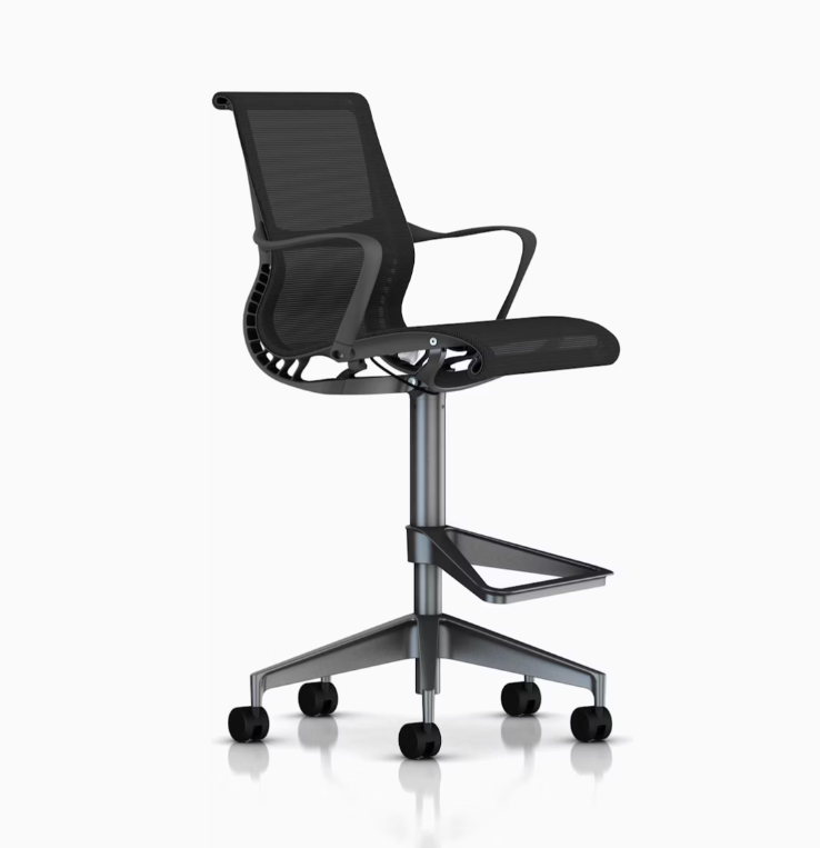 Setu Stool, Graphite Ribbon Arms
