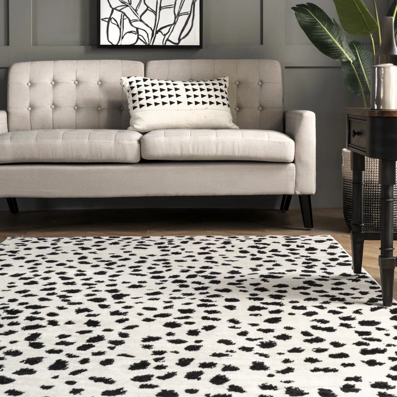 Cheetah Animal Area Rug for Living Room Bedroom Dining Room Kitchen, Beige/Ivory