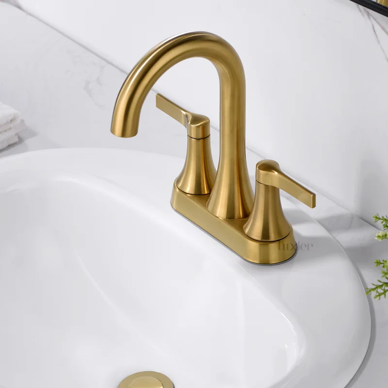 Centerset Faucet 2-Handle Bathroom Faucet with Drain Assembly