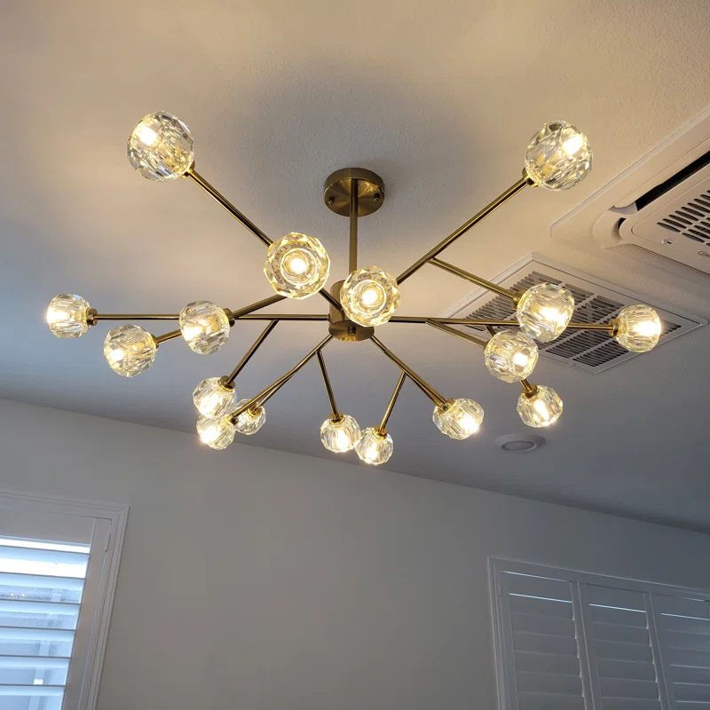 Unique 18 - Light Modern Sputnik Chandelier with LED Bulbs