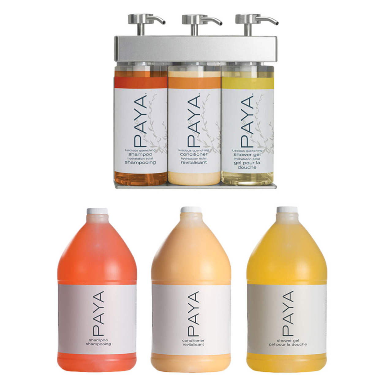 Paya Bath & Body Care Gallon Sampler Case + Oval Dispenser