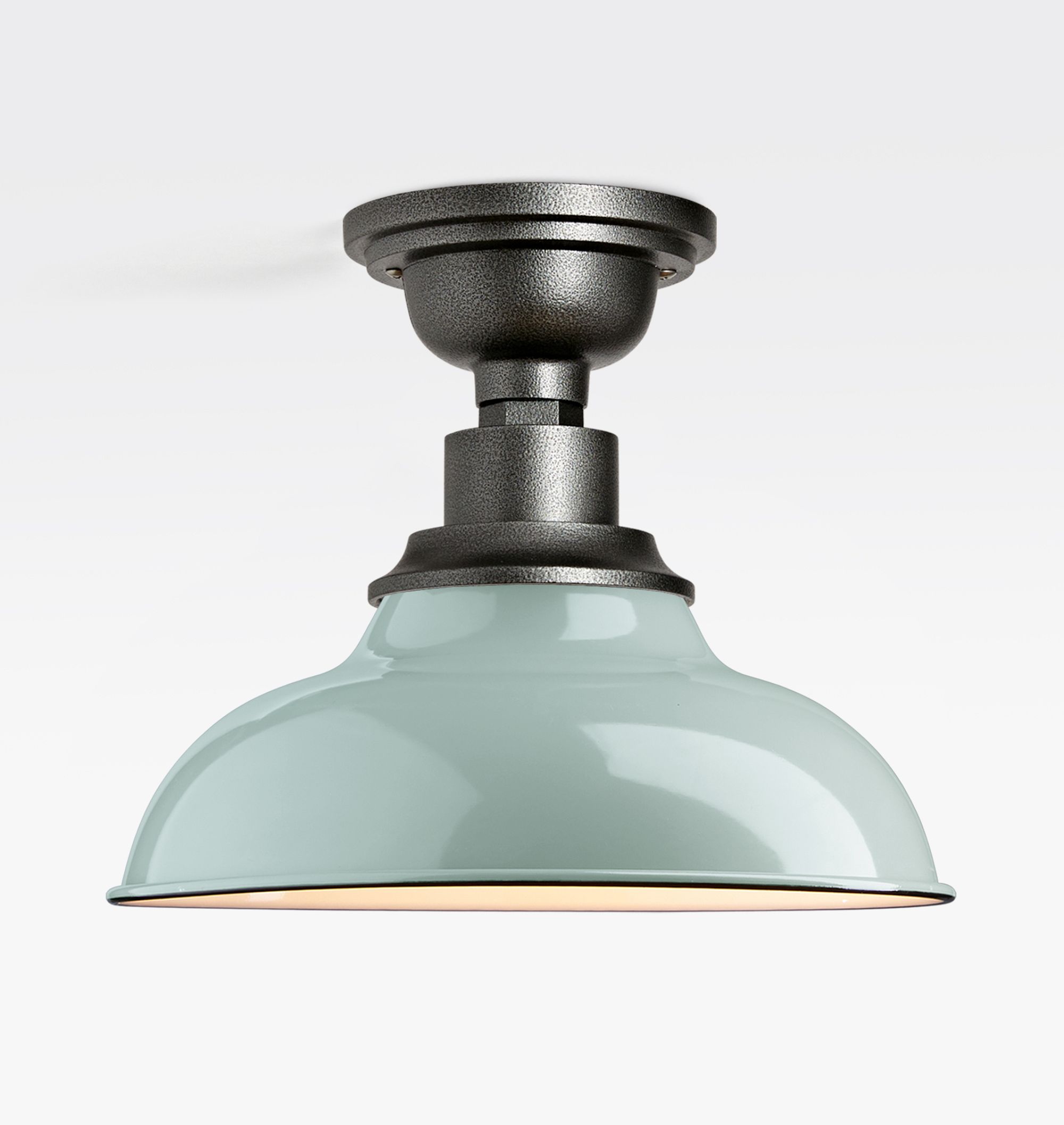 Carson 12" Semi-Flush Mount, Gloss Mist Blue