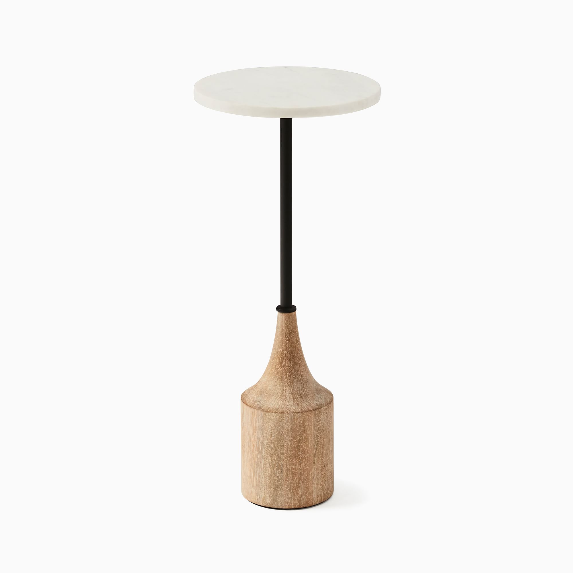 Hudson Drink Table (9.5"), Cerused White