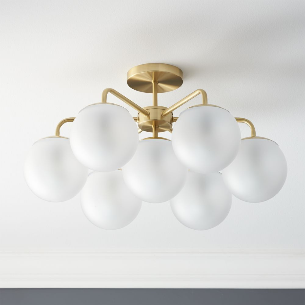 Vega Brushed Brass Flush Mount Light