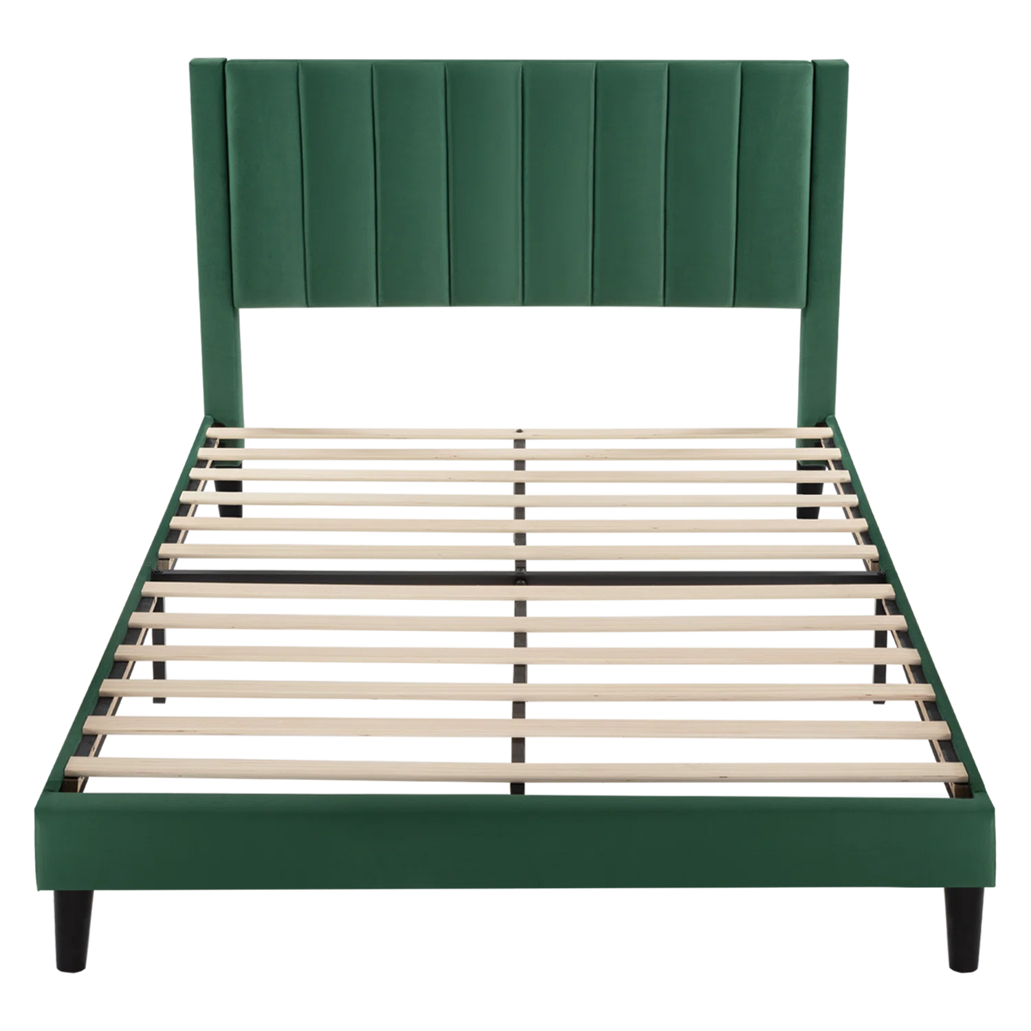 Austell Velvet Wingback Bed