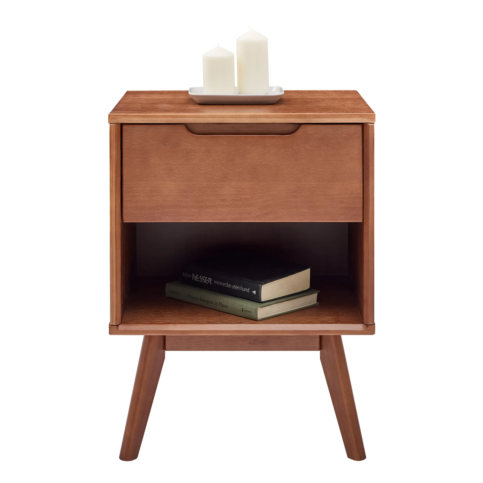 Solid Wood Nightstand/Bedside Table for Bedroom,End Table for Living Room with 1 Drawer
