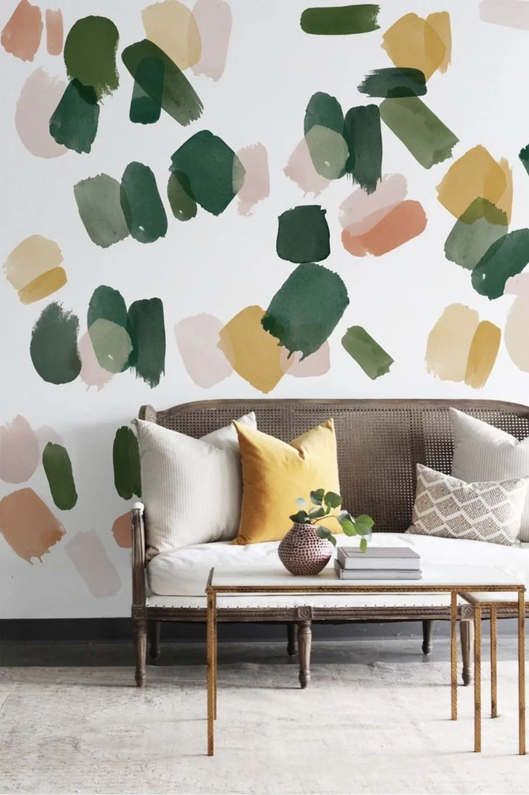 Large Emerald Brushstrokes Wall Decal