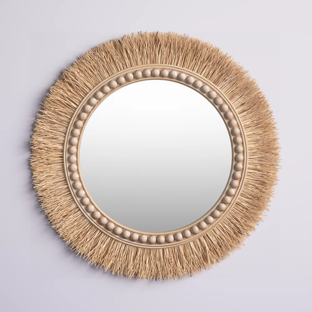 Rina Rattan Flat Wall Mirror