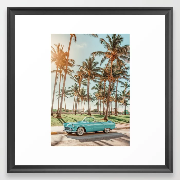 Miami Beach Framed Art Print, Scoop Black