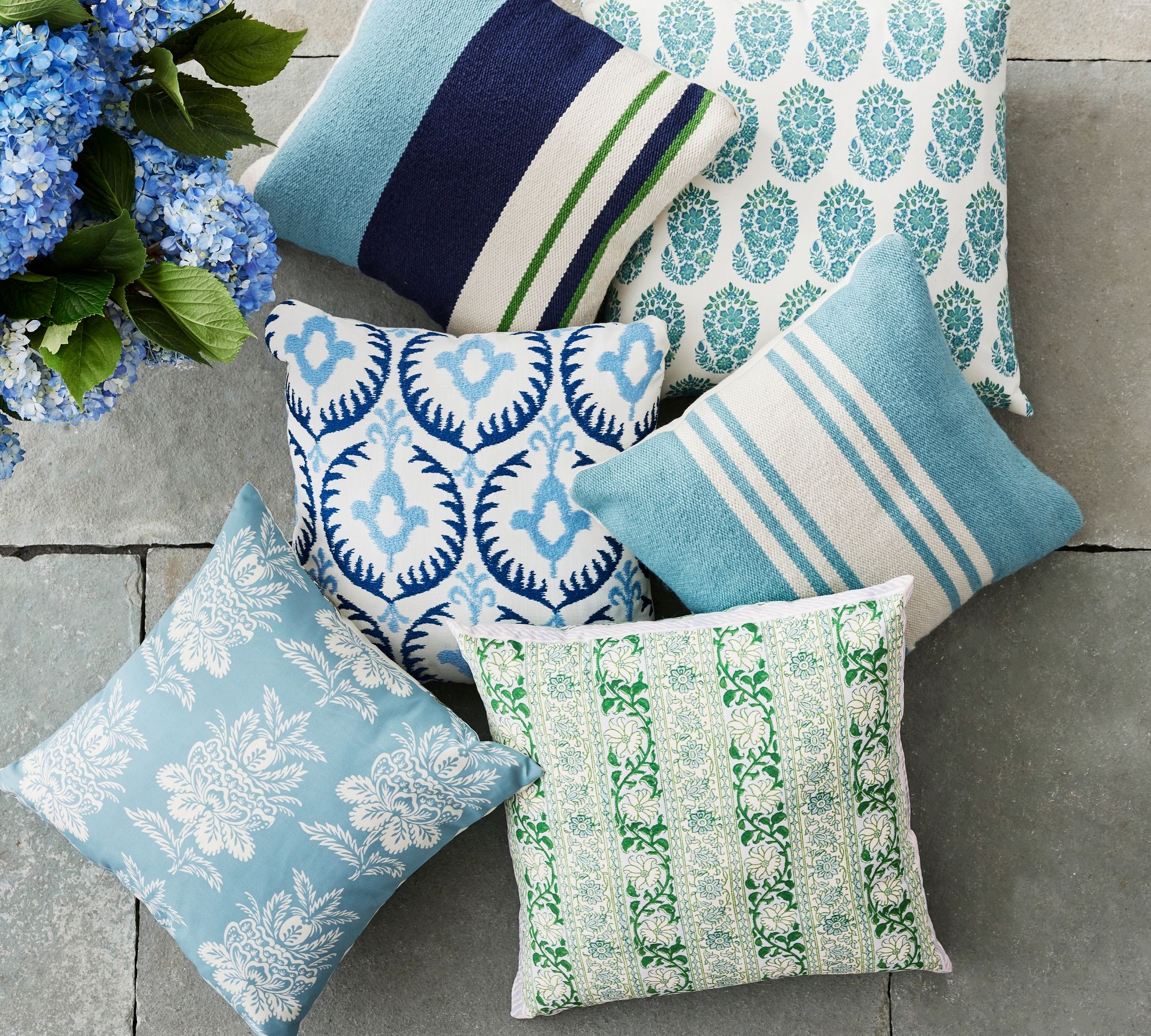 Modern Farmhouse Striped Outdoor Pillow