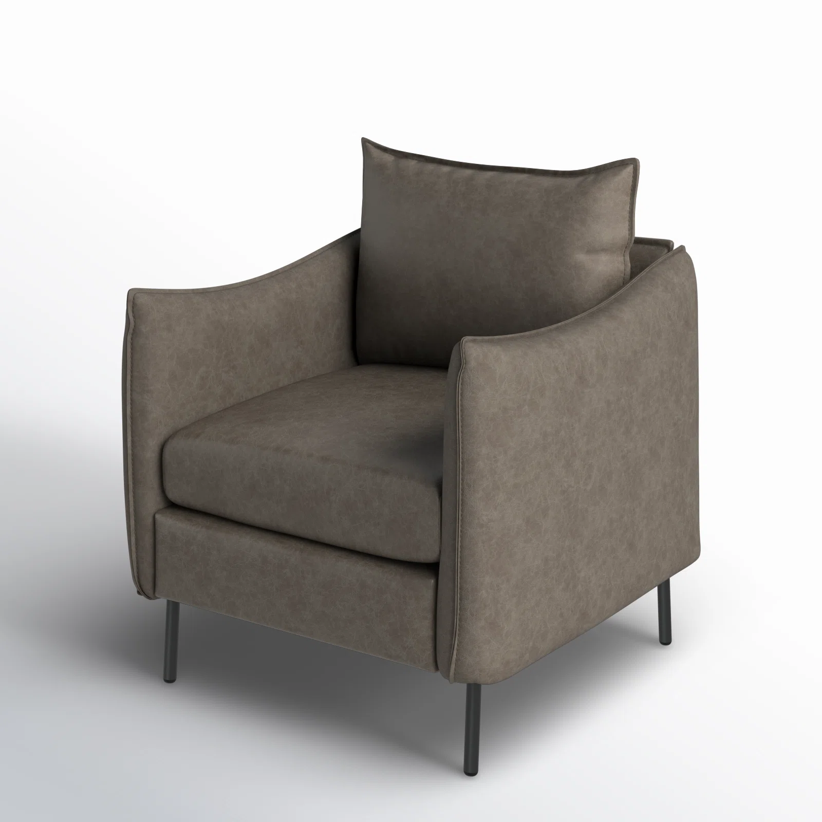 Eamor Faux Leather Armchair with Unique Arms