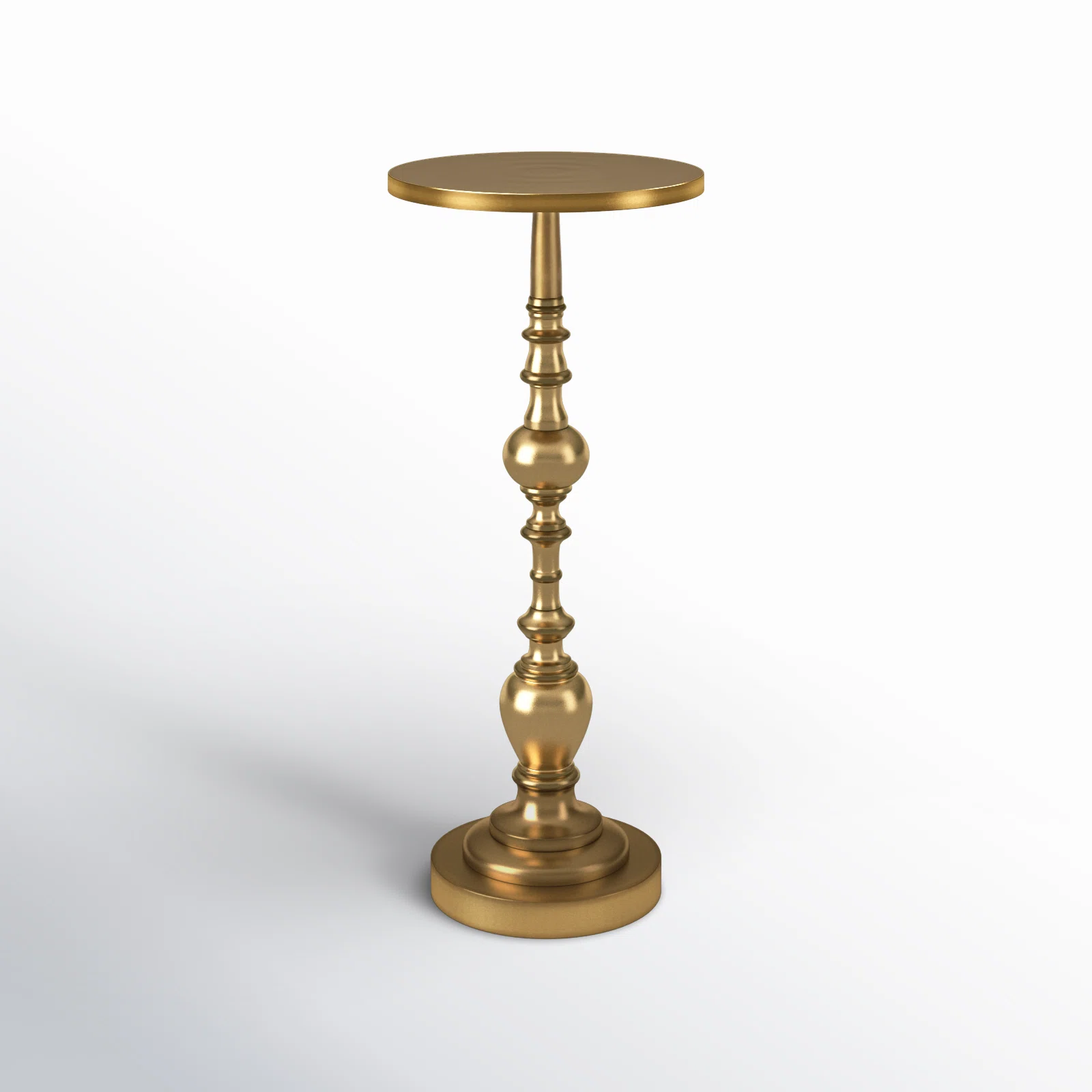 Antique Gold Millender Pedestal End Table