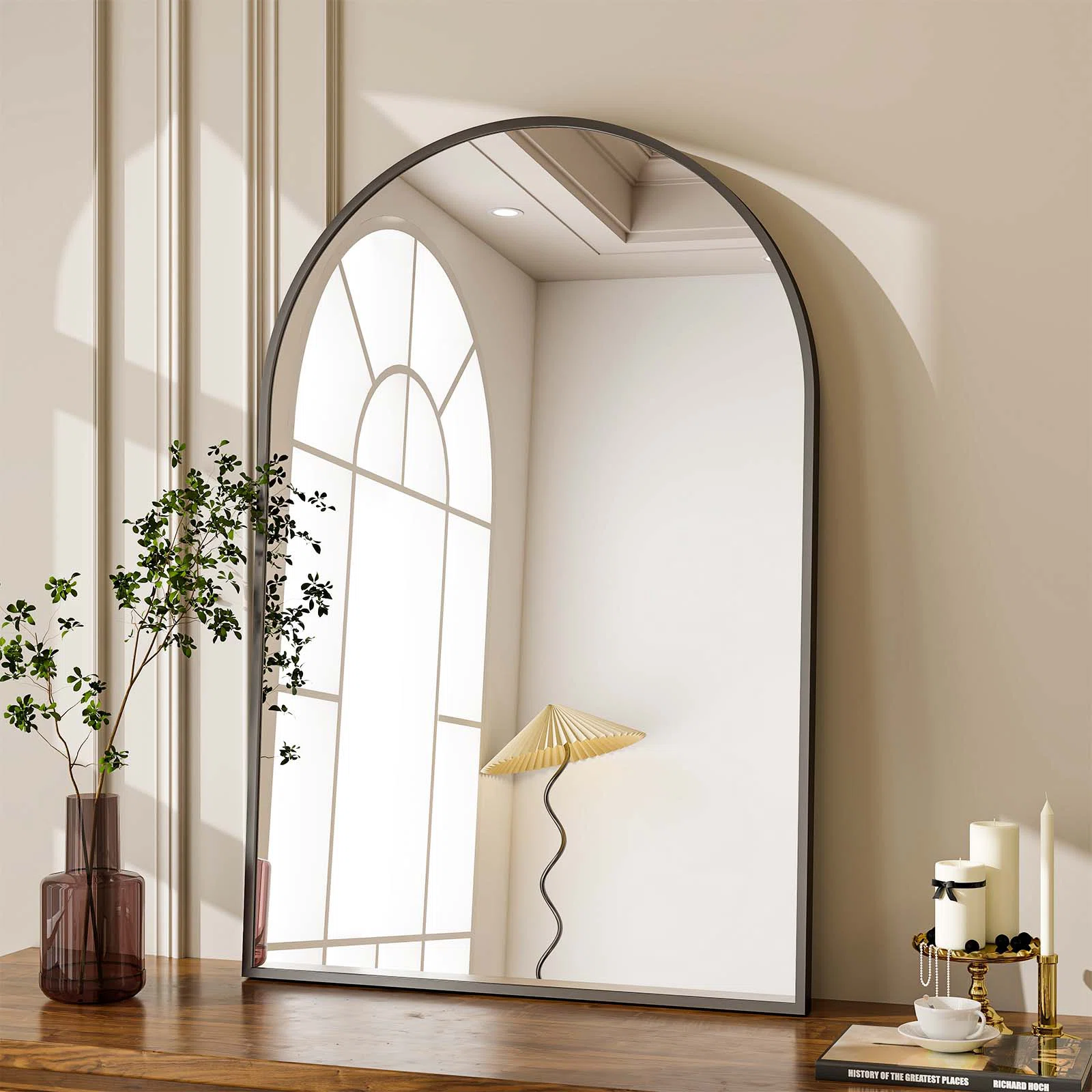 Lilaram Metal Flat Wall Mirror