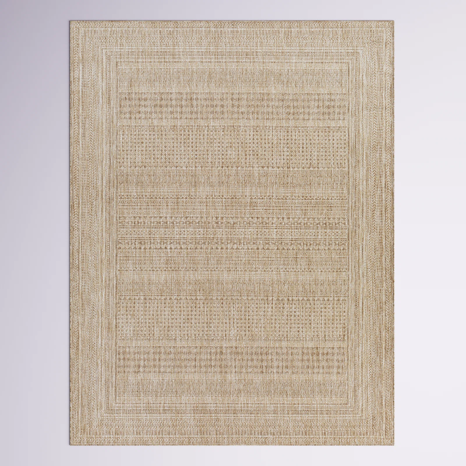 Camar Oriental Indoor/Outdoor Area Rug in Khaki