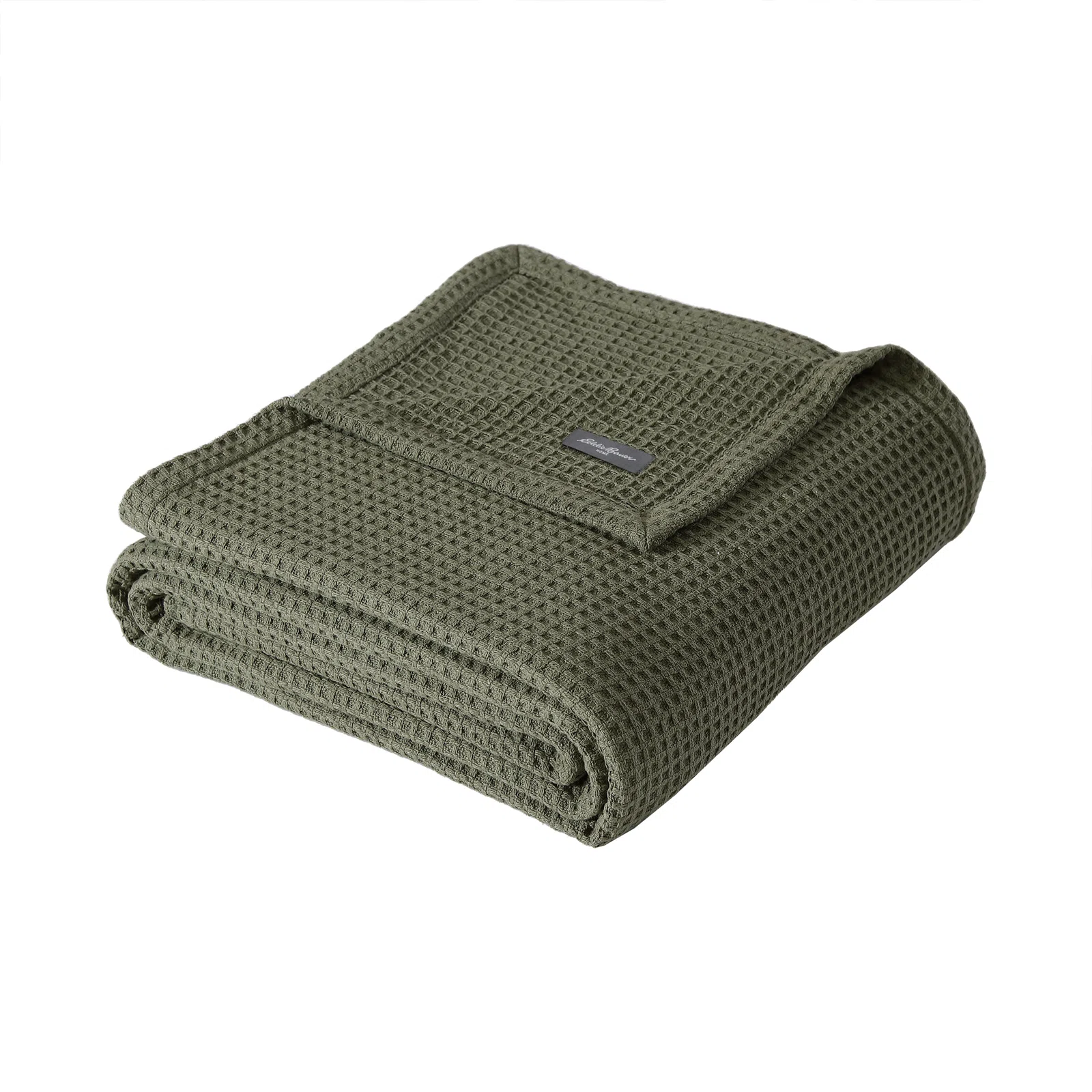 Queen Eddie Bauer Solid Waffle Cotton Reversible Blanket