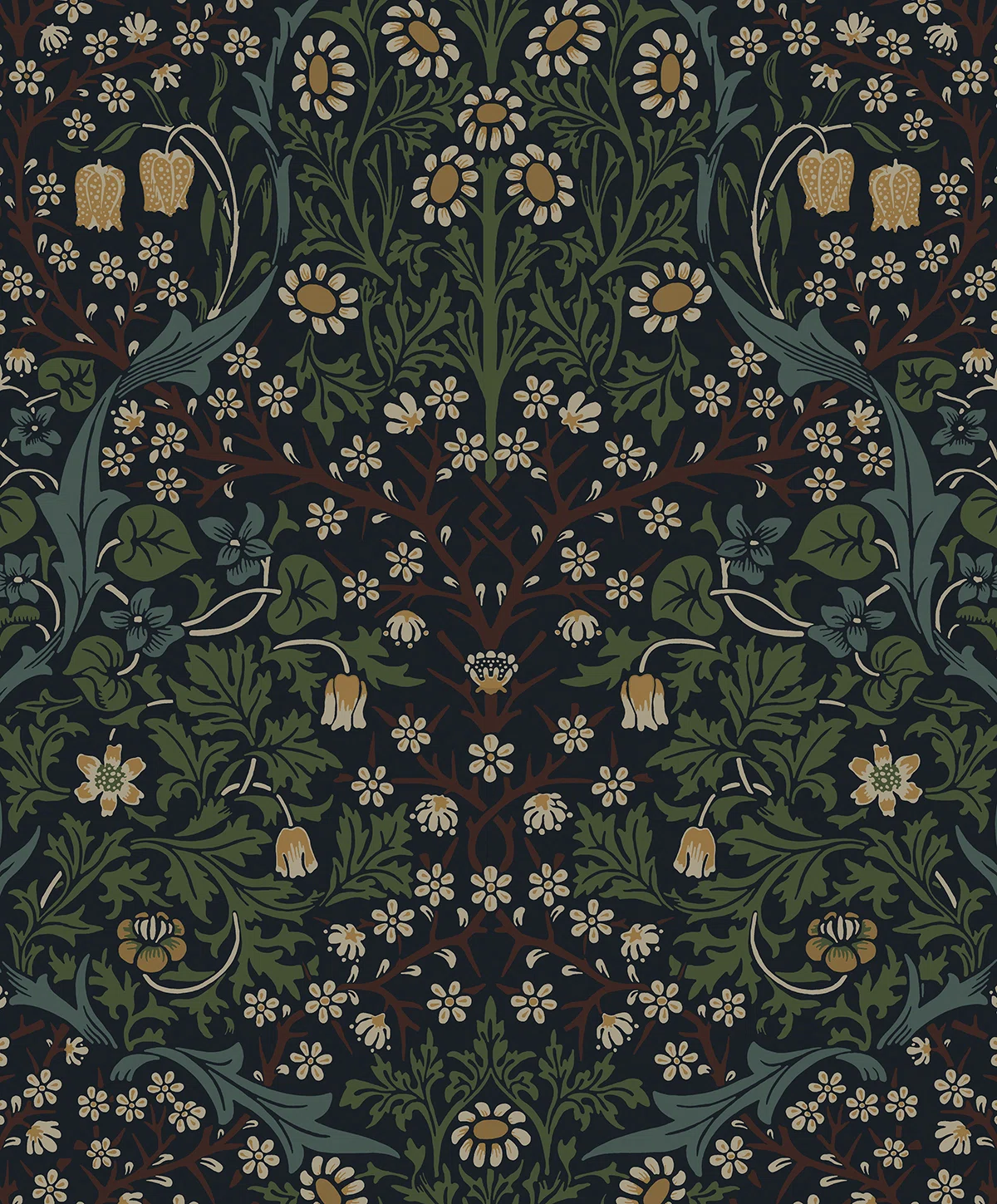 Blue Christiano Peel & Stick Floral Roll