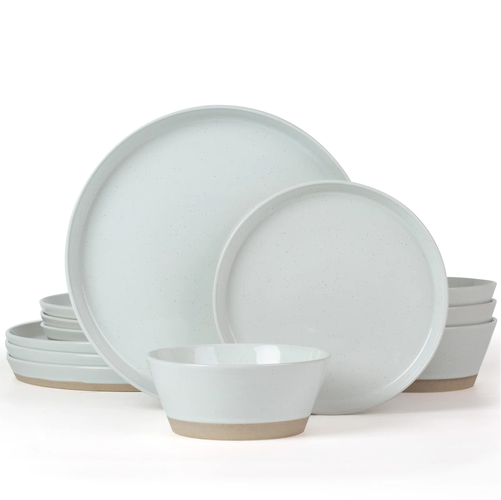 White Lilwenn 12 Piece Stoneware Dinnerware Set - Service for 4