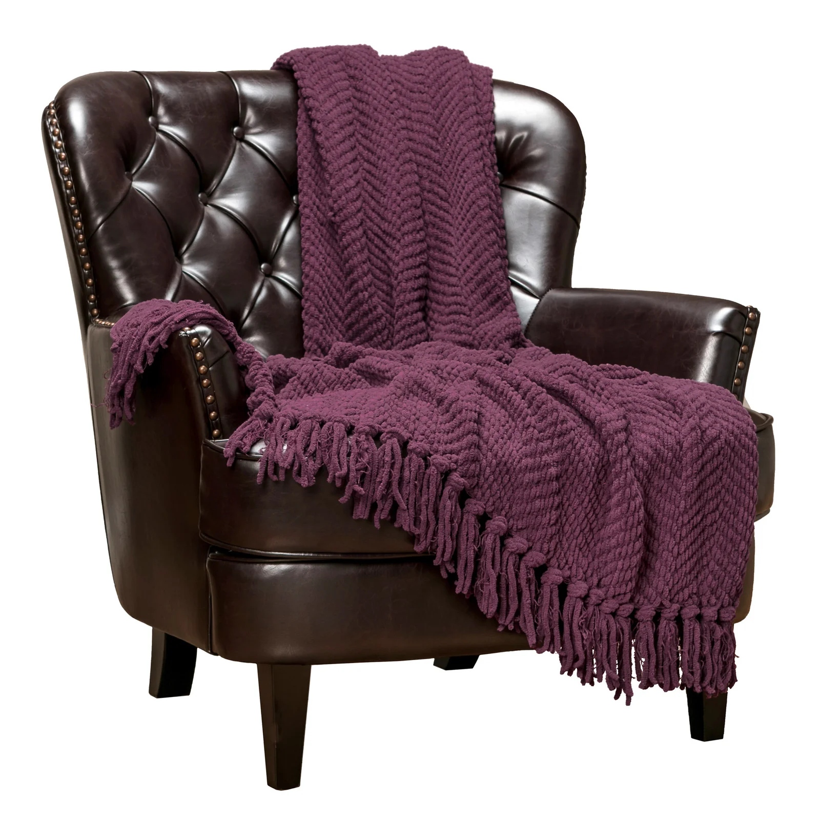 Aubergine Woven Throw Blanket