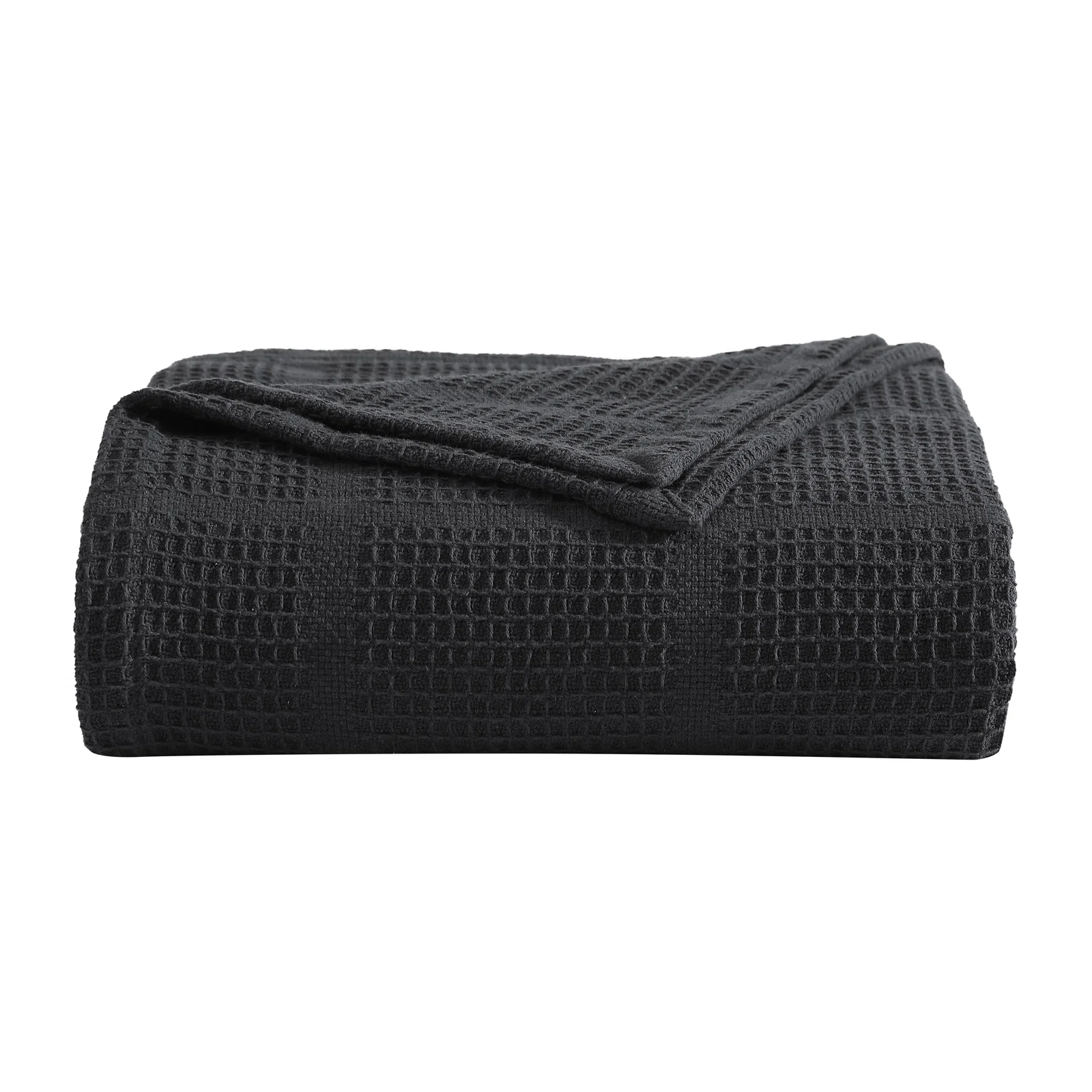Kenneth Cole Waffle Grid Solid Cotton Blanket