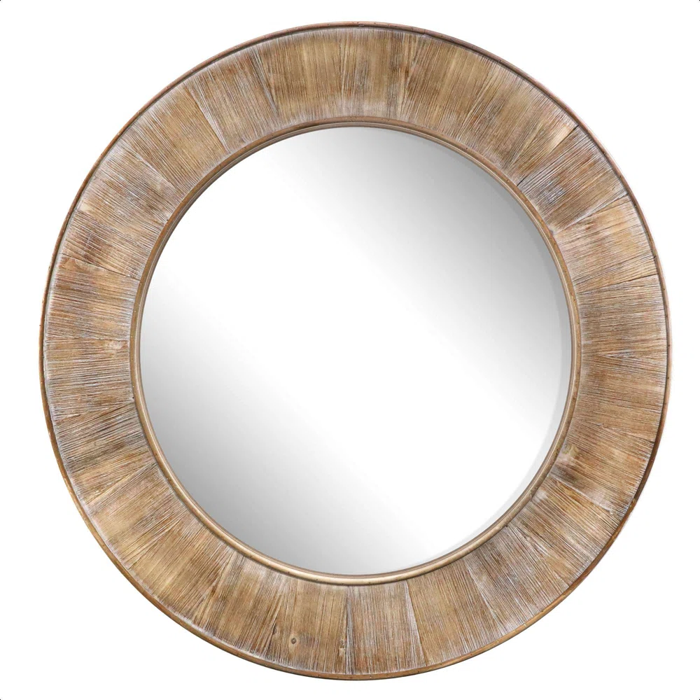 Purini Wood Flat Wall Mirror