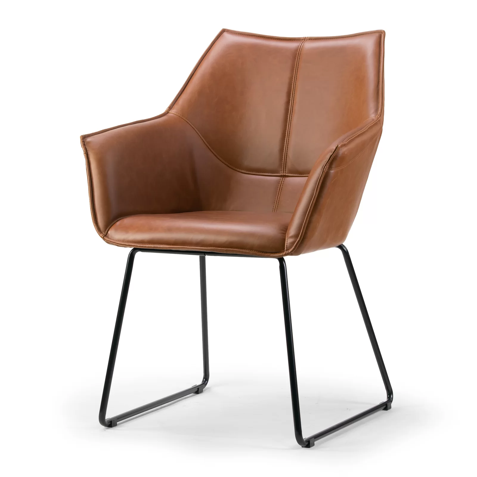 Roughton Upholstered Metal Armchair (Set of 2)