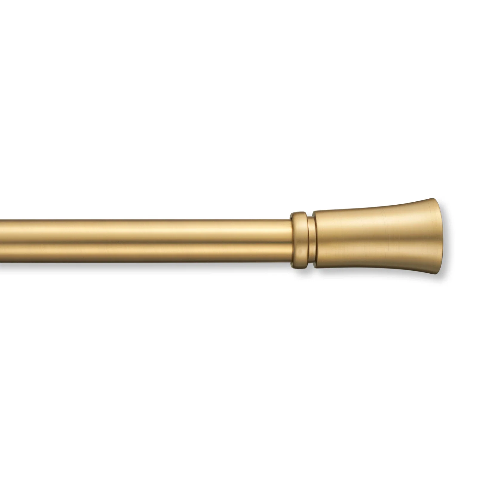Mode Premium Collection 1 in Diameter Curtain Rod Set with Fluted Cylinder Finials and Steel Wall Mounted Adjustable Rod