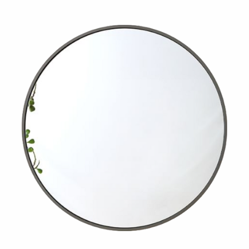 Metal-Framed Oversized Round Mirror - 48", Dark Bronze