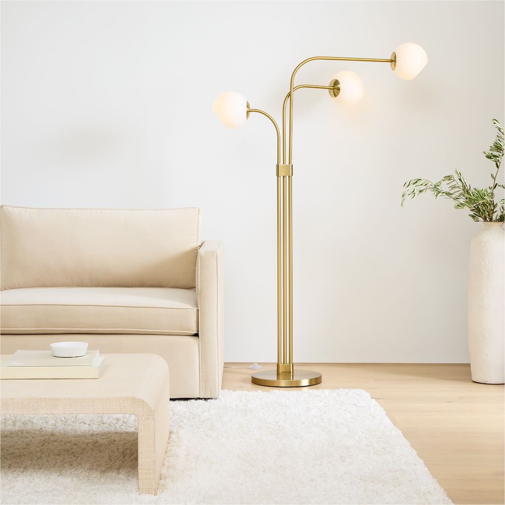 Staggered Glass 3-Light Adjustable Floor Lamp (67")
