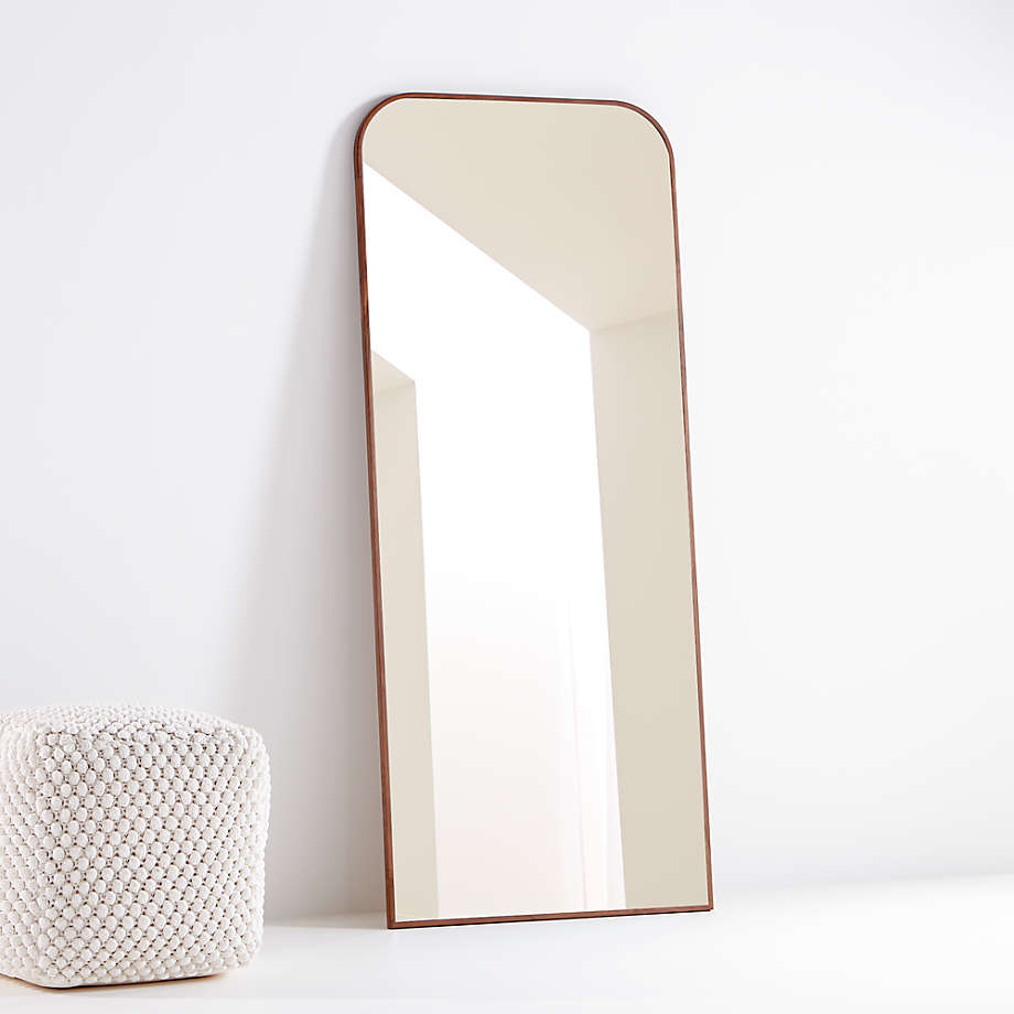 Edge Walnut Arch Floor Mirror