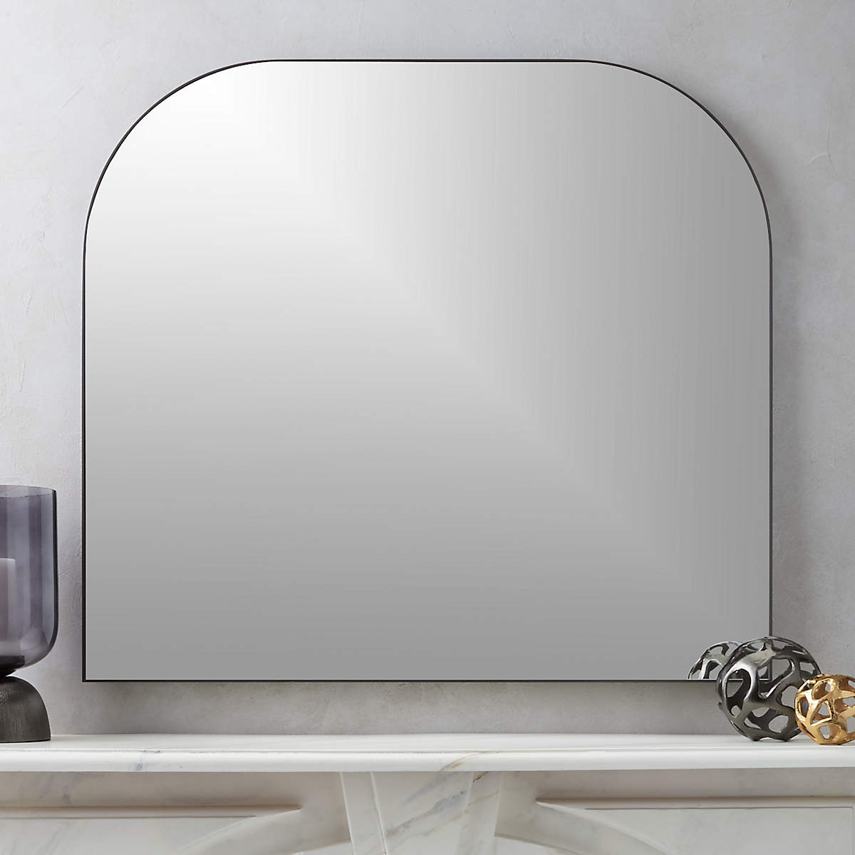 Infinity Black Mantel Wall Mirror 42"X37"