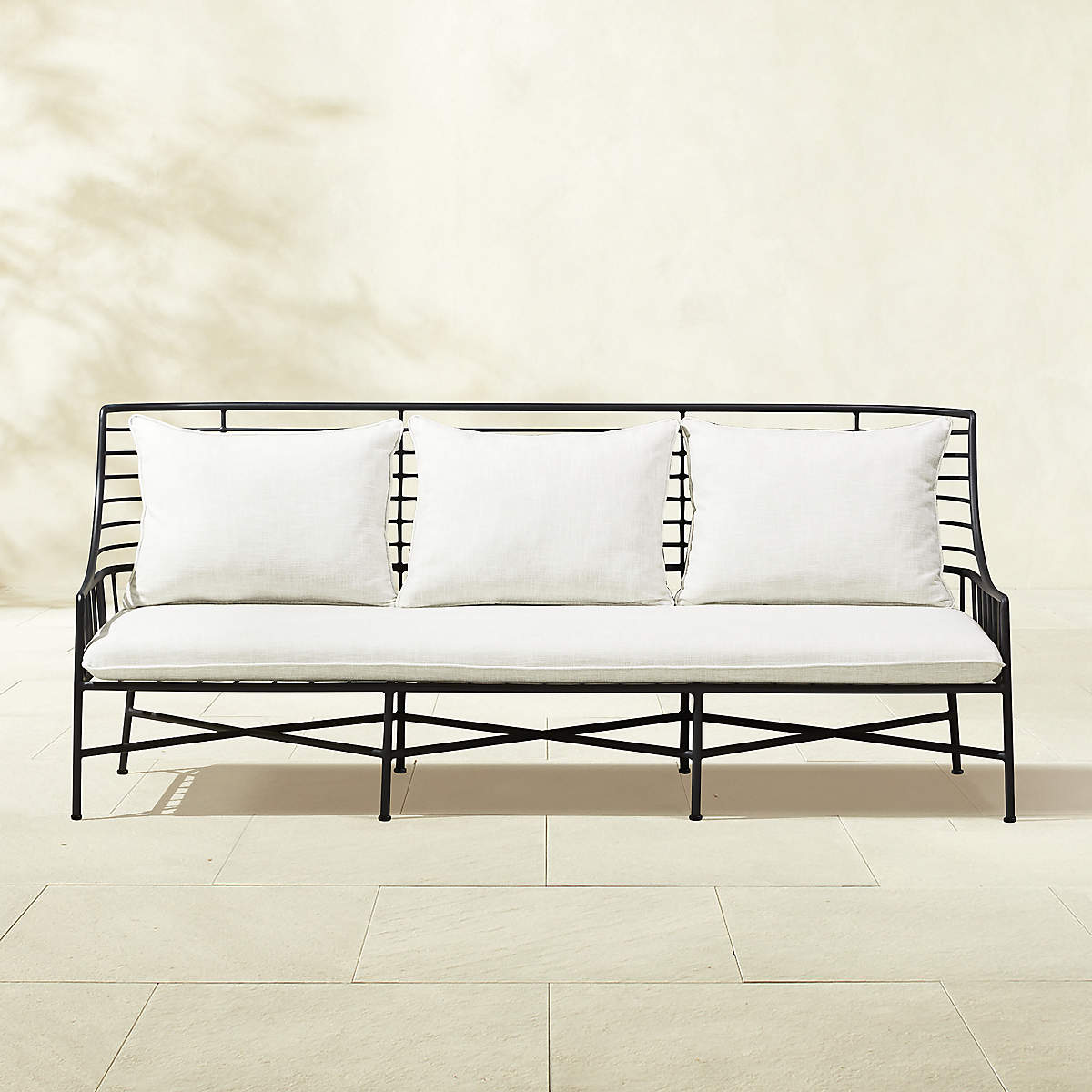 Breton Black Metal Outdoor Sofa
