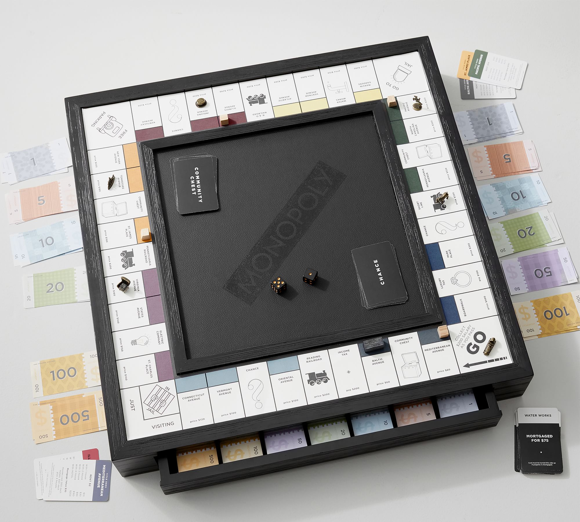 Wooden Monopoly Board Game - Luxury Edition