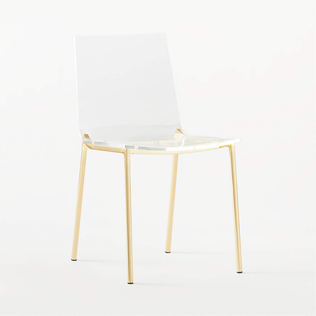 Chiaro Clear Dining Chair with Gold Legs Set of 4